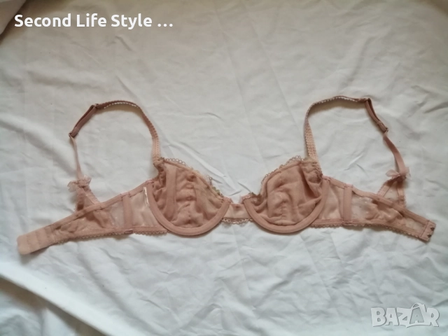 70А кокетен прозрачен дантелен сутиен в розов цвят, снимка 9 - Бельо - 52922265