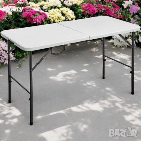Голяма сгъваема правоъгълна градинска маса - 181.5 × 74 × 74 см.  Нaмaлeнa на 30 € ‼️     
