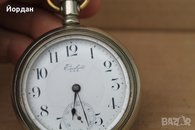 Американски джобен часовник ''Exelsior'', снимка 9 - Джобни - 44748314