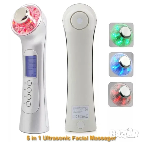 Ултразвуков апарат с фотон LED Акне бръчки подмладяване петна масаж 5 в 1, снимка 7 - Козметични уреди - 52063997
