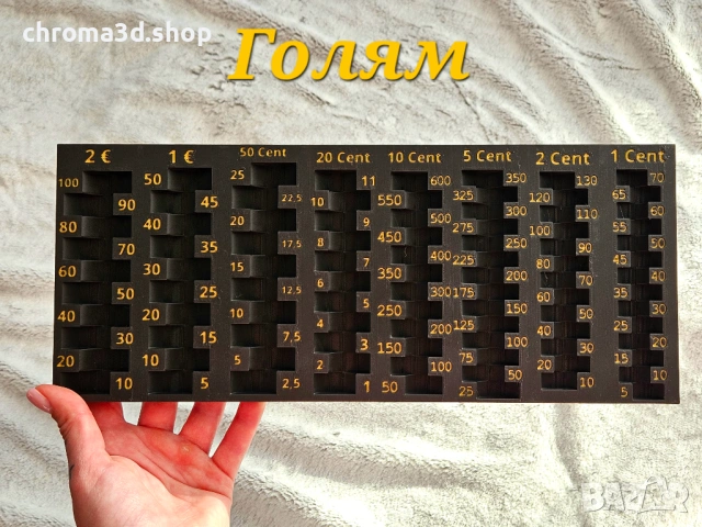 Монетник Евро монети с износоустойчив текст и цифри, снимка 4 - Друго търговско оборудване - 52360361