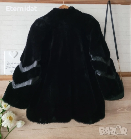 Черно зимно пухено палто , снимка 7 - Палта, манта - 51752268