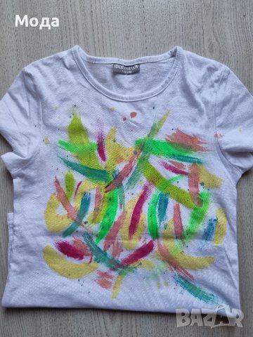 ръчно рисувана тениска за момиче, снимка 2 - Детски тениски и потници - 42444071