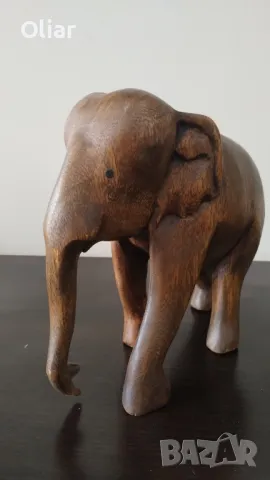 Много голям, тежък и реалистичен слон от дърво., снимка 6 - Статуетки - 50059716