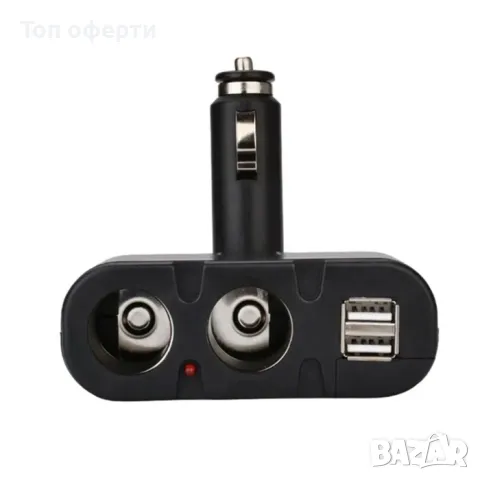 Разклонител с два USB порта и две гнезда за запалка - 1652, снимка 3 - Аксесоари и консумативи - 49333607