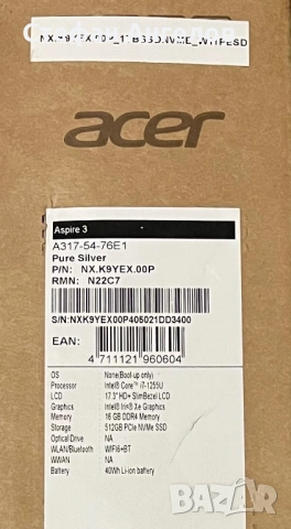 Лаптоп ACER Aspire 3, снимка 5 - Лаптопи за работа - 52637850