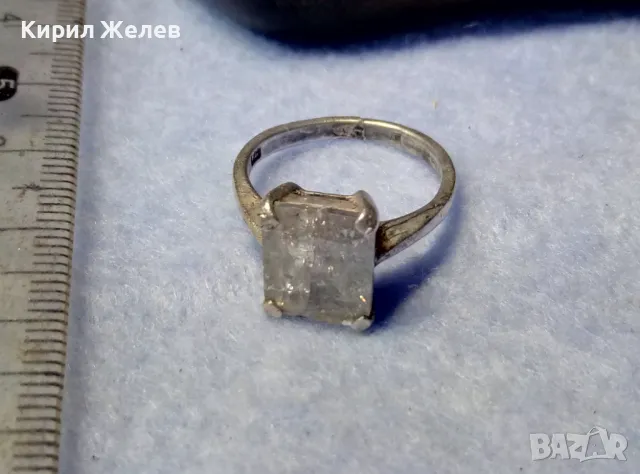 ВИНТИДЖ АРТ СРЕБЪРЕН ПРЪСТЕН СРЕБРО 925 с ГОЛЯМ ЮВЕЛИРНО ФАСЕТИРАН НАТУРАЛЕН ПЛАНИНСКИ КРИСТАЛ 48612, снимка 3 - Пръстени - 50192487