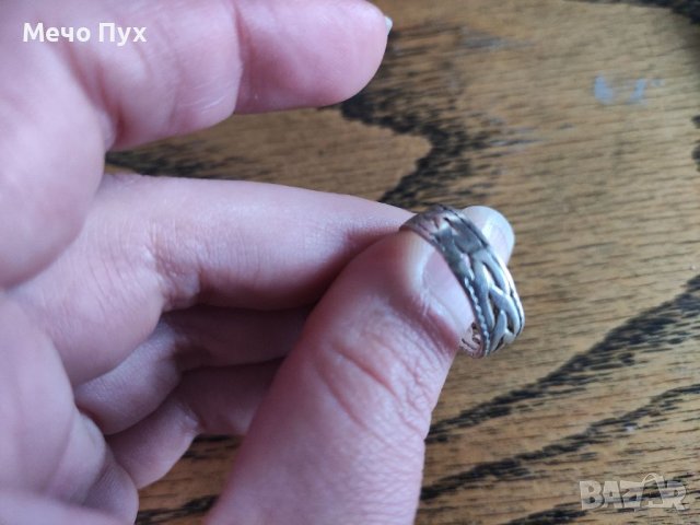 Сребърен пръстен - халка (118), снимка 4 - Пръстени - 39894166