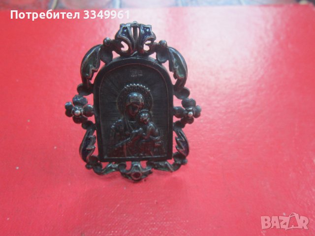 Сребърна руска икона панагия сребро 84 емайл Царска Русия, снимка 10 - Други ценни предмети - 36776439
