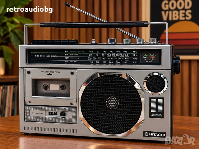 🔈Ретро радиокасетофон HITACHI TRK- 5330E - 1979 г. - обслужен🔈