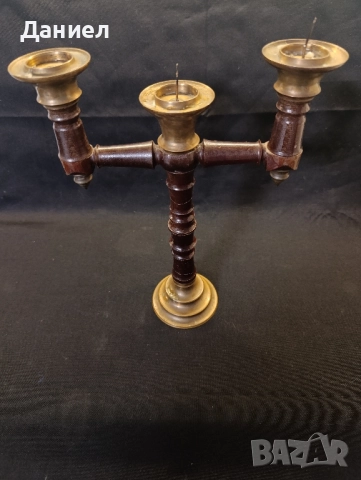 Масивен свещник, снимка 3 - Антикварни и старинни предмети - 51857946