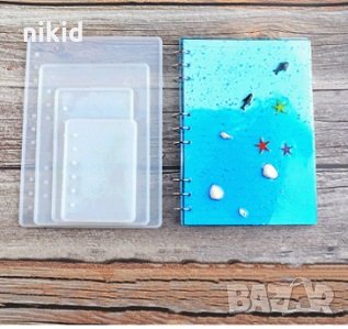 Notebook тефтер корица бележник лист плосък голям правоъгълен силиконов молд калъп основа смола, снимка 2 - Форми - 35495359