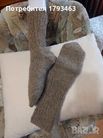 Ръчно плетени мъжки чорапи от вълна размер 40, снимка 1