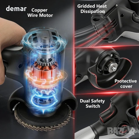 Комплект безжичен мини ъглошлайф с 2 батерии 2000mAh, 20 броя дискове, снимка 3 - Ъглошлайфи - 54026320