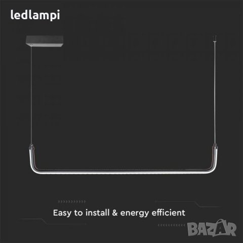 LED Полилей 12W Черен Неутрално Бяла Светлина, снимка 2 - Полилеи - 40757996