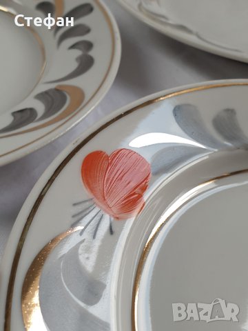 Комплект порцеланови чинии Вербили, снимка 5 - Антикварни и старинни предмети - 44383572