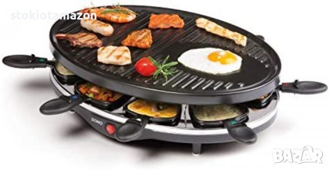 Раклет грил Domo DO9038G, алуминий, 1200 W, черен