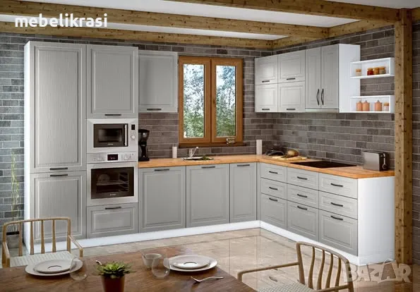 Ъглова кухня Винтидж 340/240см..В три цвята, снимка 3 - Кухни - 48859864