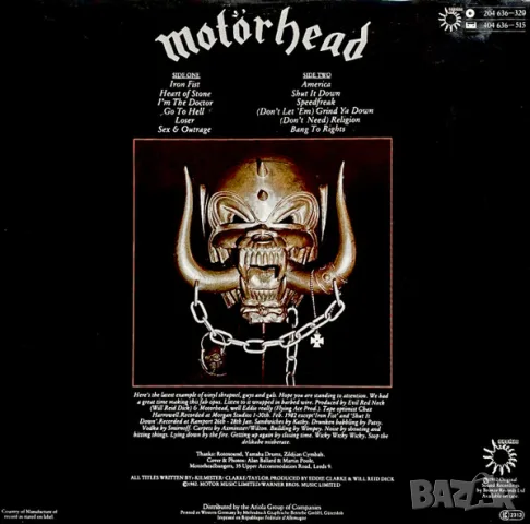 Грамофонни плочи Motorhead – Iron Fist, снимка 2 - Грамофонни плочи - 56304521