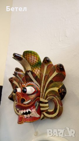 Hand made Sri Lankan traditional wooden Cobra mask, снимка 2 - Антикварни и старинни предмети - 31952535