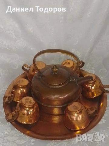 Стар Меден Сервиз за - Чай, Кафе , Ракия - 8 части, снимка 4 - Сервизи - 54081566