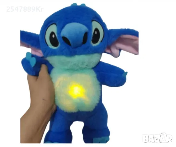 Stitch, плюшена бебешка играчка, с мелодия и светлина, снимка 1 - Плюшени играчки - 48908542