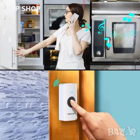 Безжичен звънец TeckNet DoorBell с 38 мелодии, снимка 4 - Друга електроника - 48692329