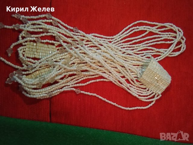 РАЗКОШНА ДНЕВНА АРТ ДЕКО СТИЛ БЛЕСТЯЩА ОГЪРЛИЦА КОЛИЕ от ФАСЕТИРАНИ КРИСТАЛЧЕТА МЪНИСТА 34725