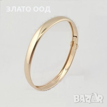 Детски твърди златни гривни тип белезник - 14К, снимка 6 - Гривни - 31587203