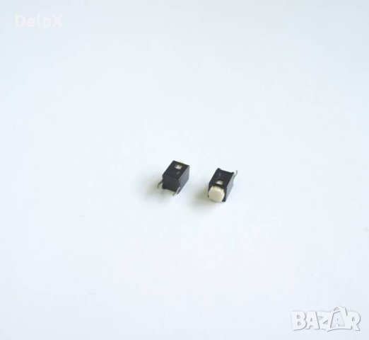 Малък бутон 2pin 6x6x9mm незадържащ НО бял 12V H=1mm, снимка 1