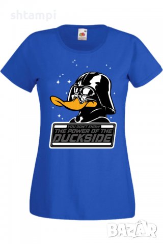Дамска тениска Star Wars Power of Duckside,Филм,Игра,superhero,Изненада,Подарък,Повод,, снимка 4 - Тениски - 37732476