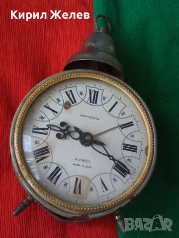 JANTAR MADE in USSR Стар РУСКИ БУДИЛНИК МЕХАНИЧЕН НАСТОЛЕН ЧАСОВНИК ЯНТАР СССР 43630, снимка 18 - Антикварни и старинни предмети - 44466540