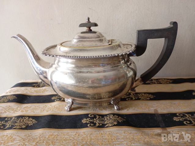 Посребрена кана за кафе,чай арт деко