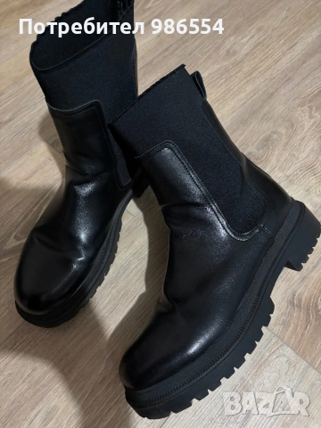 Черни боти челси естествена кожа черни размер 41, снимка 4 - Дамски боти - 53105277