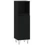   vidaXL Шкаф за баня Черен 30x30x100 см Инженерно дърво, снимка 3