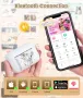 Tattmuse мини термичен принтер Q02E, Bluetooth, с 3 ролки термо хартия, бял, снимка 9