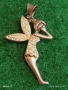 Сребърен медальон с формата на фея Tinkerbell Swarovski инкрустирана с блестящи кристали 18654, снимка 1