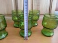 Стъклени чаши цветно зелено стъкло , снимка 3