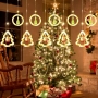 Светещ коледен гирлянд с рингове и малки коледни фигурки 5 броя коледни елхи , снимка 4