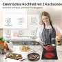 Електрически стъклокерамичен плот за вграждане AMZCHEF с 2 зони (1 двойна), 30см, снимка 4