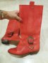 Ботуши от естествена кожа в цвят диня - 36 номер , снимка 3