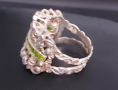 Винтидж / Стар семеен сребърен пръстен със зелен емайл / проба 925 , снимка 8