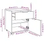 vidaXL Мобилен архивен шкаф с Бетонно сиво 45x38x54 см инженерно дърво, снимка 10