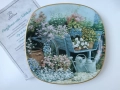 Декоративна чиния с рисунка на каручка и цветя, сертификат , снимка 1