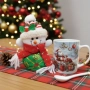 Празничен подаръчен комплект с чаша, лъжичка  и снежен човек – готов за подаряване, снимка 3