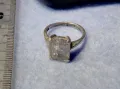 ВИНТИДЖ АРТ СРЕБЪРЕН ПРЪСТЕН СРЕБРО 925 с ГОЛЯМ ЮВЕЛИРНО ФАСЕТИРАН НАТУРАЛЕН ПЛАНИНСКИ КРИСТАЛ 48612, снимка 3