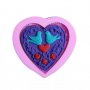 Силиконов молд сърце с гълъби, снимка 1 - Форми - 29625479