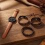 Комплект ръчен часовник с три гривни – стилен аксесоар за всеки повод, снимка 1