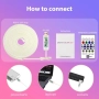 FWoche LED неонова въжена светлина 5M, RGB IC светлинна лента Bluetooth приложение и IR дистанционно, снимка 4