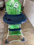 Детско зелено сгъваемо  столче стол за хранене , снимка 6
